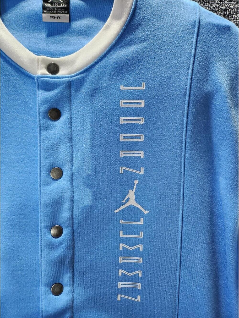 Jordan Jumpman Dri-FIT Varsity Jacket XXL Blue White Snap Closure Pockets - Picture 2 of 15